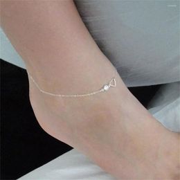 Anklets Boho Crystal Heart Chain Anklet For Women Summer Beach Bohemian Leg Bracelet Ankle Foot Barefoot Sandal Jewelry Gift