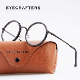 Sunglasses Frames Eyecrafters Retro Lady's Round Eyewear Frame High Quality Men Women Clear Lens Optical Eyeglasses Frame Spectacle Frame Vintage T2201114