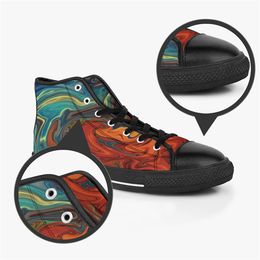 Men Stitch Shoes Custom Sneakers Canvas Women Fashions Red Mid Cut Breathable Walking Jogging Trainer
