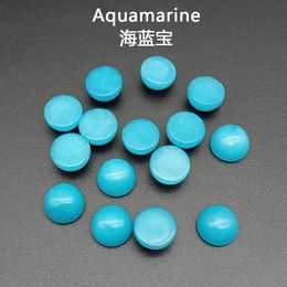 4/6/8/1012/14MM Gemstone Cabochons Natural Synthetic Stone Beads Aquamarine Cabochons for Earring Necklace Bracelet