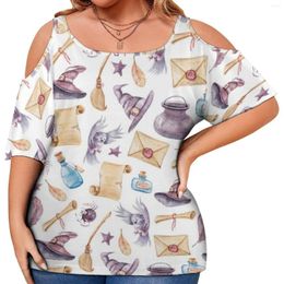 Shirt Witch School Kit Fantasy Wizard Pretty T Shirts Short-Sleeve Print Tshirt Female Casual Top Tees Plus Size 5XL