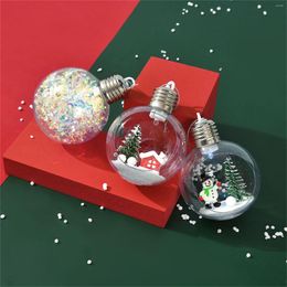 Party Decoration Clear Transparent DIY Christmas Tree Hanging Ball Plastic With LED Lights Xmas Pendant Ornament Gift Navidad Decor 2022