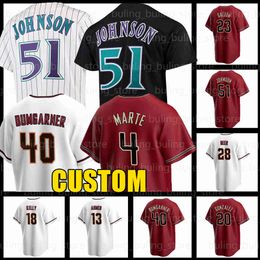 51 Randy Johnson Baseball Jersey Madison Bumgarner Ketel Marte Corbin Carroll Luis Gonzalez Zac Gallen Carson Kelly Christian