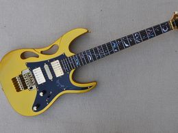 Gold Electric Guitar with Black Pickguard Rosewood Fretboard 24 Frets Can be Customised