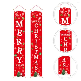 Curtain Christmas Sign Door Porchcouplet Banner Hanging Decorations Decorative Welcome Year Holiday Merry Flag Outdoor