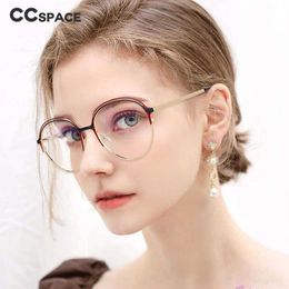 Sunglasses Frames 54559 Big Frame Metal Round Computer Glasses Frame Women Anti Blue Light Round Eyewear Blocking Glasses Optical Eyeglass T2201114