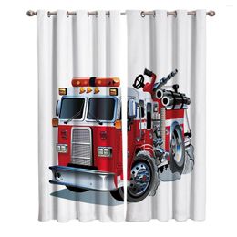 Curtain Cartoon Fire Truck Curtains For Window Treatment Blinds Drapes Living Room Bedroom