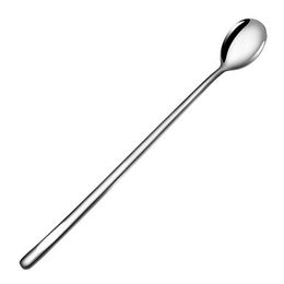 304 Stainless Steel Long Handled Mixing Spoon Coffee Ice Cream Dessert Tea Spoon Cutlery For Kitchen Bar Accessories