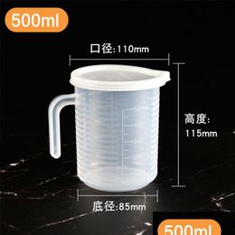 Measuring Tools Measuring Tools Thickened Pp Plastic Double Sided Graduated Cup Household Kitchen Milk Tea Making Transparent Cups W Dhbnn