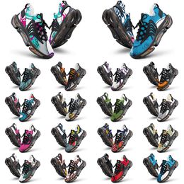 Elastic Running Shoes Custom Shoes Men Women DIY White Black Green Yellow Red Blue Mens Trainer Outdoor Sneakers Size 38-46 color18