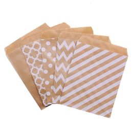 Gift Wrap 25Pcs 18x13cm Kraft Paper Biscuit Candy Bags Packing Pouch Birthday Party Decoration Dessert Bar Snack Cookie 221108