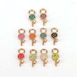 Pendant Necklaces 10Pcs 2022 Enamel Lollipop Mini Charms Craft DIY Accessories For Jewelry Making Supplies