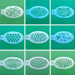 Other Permanent Makeup Supply 42Pcs set Face Body Painting Stencils Templates Professional Art Angel Rainbow Dots Scale Leopard Plastic Tools 221109