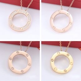 Jewellery Gold Silver Necklace Christmas Gift Men Women Diamond Love Pendant Necklace