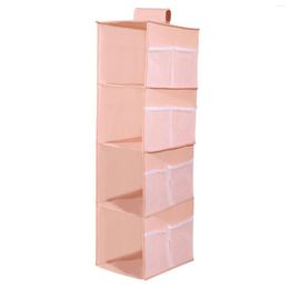 Storage Boxes Wardrobe Easy Install Foldable Shelves Hanging Closet Organizer Clothes 4 Shelf Washable Non Woven Fabric Large Capacity
