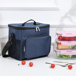 Storage Bags Portable Outdoor Lunch Bag Large Capacity Travel Drink Thermal Insulated Box With Shoulder Strap Waterproof Meal Prep Cooler