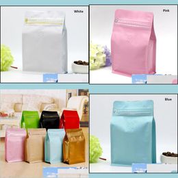 Packing Bags 20 Pcs/Lot Box Pouch Half Pound Coffee Bag With Pocket Zip And Oneway Degassing Vae Aluminium Foil Air Tea Pack Drop Del Dhrzh