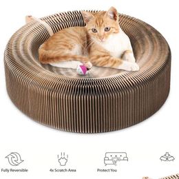 Cat Furniture Scratchers Cat Furniture Scratchers Pet Scratcher Lounge Bed Collapsible Folding Corrugated Paper Deform Scratch Boa Dhtqe
