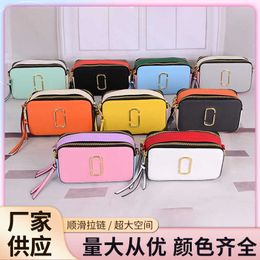 Factory Clearance Direct Sales New One Shoulder Women's Bag Simple Color Contrast Camera Fashion Small Letters Portable Messenger