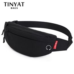 Waist Bags TINYAT Man Belt Pouch Canvas Waterproof Waist Phone Anti Theft Pack Male Sports Bananas Men Fanny 221114