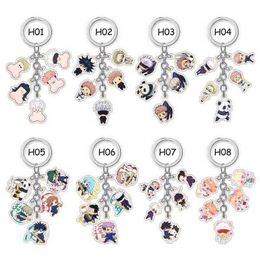 Keychains Jujutsu Kaisen Keychains Anime Cosplay Yuji Itadori Satoru Fushiguro Megumi Funny Keyrings T220909