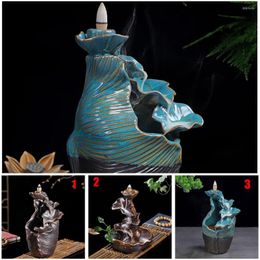 Fragrance Lamps Lotus Pond Moonlight Backflow Incense Burner Ceramic Tea Room Office Fashion Home Ornaments Censer Holder