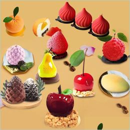 Baking Moulds Shenhong Fruit Mousse Mods Non Stick Sile Cake Mould Party Dessert Decorating Form Pastry Baking Tools Kitchen Bakeware Dhxki