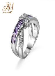 Anillos Yuzuk Jewelry Pouple Amethyst Stone Rings For Women Vintage 925 STERLING Silver Engagement Wedding Jewelry8997867