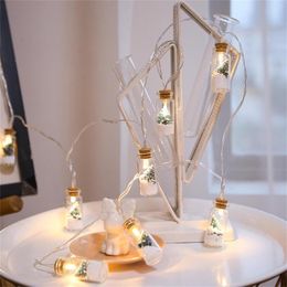 Strings 2M/6.5ft 10LED Christmas Tree String Lights With Wishing Glass Bottle Fairy Light Lamps For Indoor Outdoor Party Warm