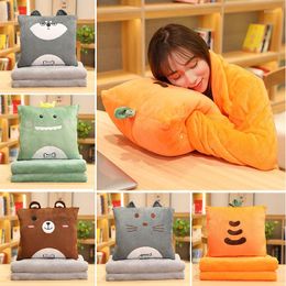 Pillow Cartoon Plush Blanket Multifunction 3 In 1 Animal Hand Warmer Home Car Travel For Kids Girl Gift