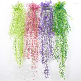 Decorative Flowers 110cm Artificial Plant Vine Hanging Wall Indoor And Outdoor Home Decoration Flower Rattan