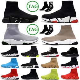 Original boots designer womens sock shoes mens famous brand sneakers triple black white vintage beige platforms trainer Non-slip knit ankle shoe classic