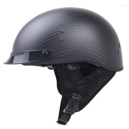 Motorcycle Helmets Carbon Fiber Half Face Helmet DOT Approved Low Profile Motobike Removable And Washable Lining