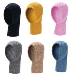Berets Thermal Scarf Hoodie Windproof Head Wear With Neck Warmer Adults Valentine Gift Dropship