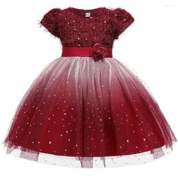 Girl Dresses Year Lace Sequined Formal Girls Evening Wedding Dress Tutu Princess Kids Party For 3 6 8 10 Years Clothes