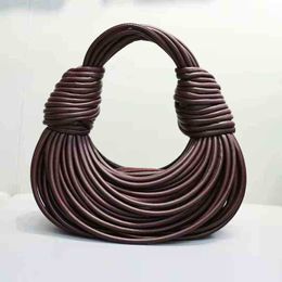 Botteg Venetas Bag Knotted Double Ramen Hand Venet Twisted Designer Jodie Noodle Woven Underarm Bags U7w1