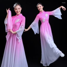 Stage Wear Modern National Women Yangko Dance Costume For Female Fan Dancewear Lady Performance Folk Umbrella Dress 90