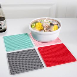 Table Mats Multifunctional Square Heat-resistant Silicone Mat Non-slip Pot Holder Placemat Kitchen Accessory Tool