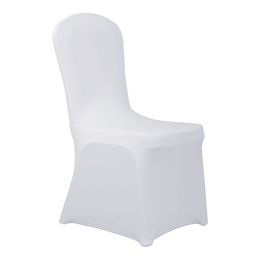 White Polyester Spandex Wedding Party Chair Covers for Weddings Banquet Folding Hotel Decoration DH0634