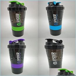 Water Bottles 3 Layers Shaker Protein Water Bottle Powder Shake Cups Large Capacity Waters Bottles Plastic Mixing Cup Body Building Dhlyw