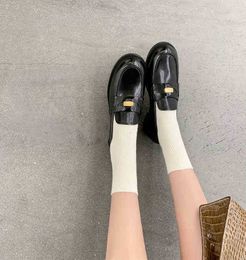 miui Handmade Gold Dress Shoes Best-quality Women s Single Lucky Small Leather Flat Bottom Black a Family