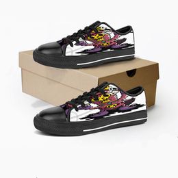 men women DIY custom shoes low top Canvas Skateboard sneakers triple black customization UV printing sports sneakers danta 151-5