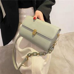 Shoulder Bags Women's HBP Texture Niche Design Small Square Bag Pure Color Simple Chain High Quality Leather Messenger