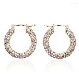 Dangle Earrings Delicate Zircon Hoop Luxury Gold Silver Brass Large Small Chunky Set Classic Wedding Party Jewelry