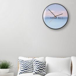 Wall Clocks Sea Fashion Clock Artistic Mood Living Room Ultra Quiet Luxury Decorative Watch