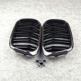 Mesh Grilles For BMW 5 Series E39 ABS Carbon Look Black/ M Colour Front Grill Double Slat Grille 1996-2003 Car Styling