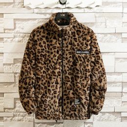 Men's Jackets Autumn Leopard Jacket Men And Women Soft Loose Outerwear Fashion Street Zipper Hooded Coat Clothing