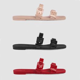 Women 'S Sandal Designer Slippers Sandals Shoes Flip Flops Rubber Slide Double Belt Vintage Classic Summer Beach Sexy With Box No54