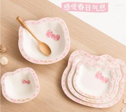 Dinnerware Sets 5pcs Ceramics Bowl Dish Soup Kitty Gift Kitchen Cooking Tools Accessory Household Tableware Home Decor Porcelain