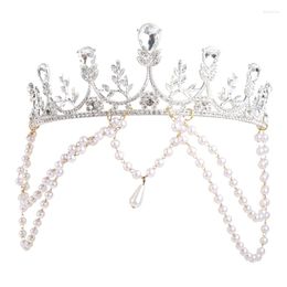 Headpieces Tiara Crown Vintage Branch Pearl Lolita Rhinestone Princess Headbands Bridal Gothic Hair Accessories